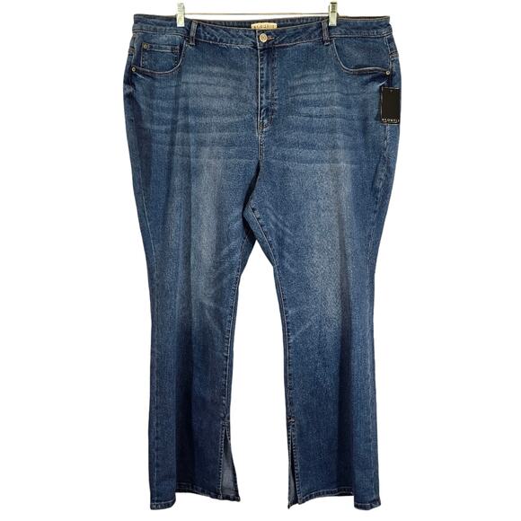 L Eloquii Classic Fit Split Inseam Hem Straight Leg Jean NWT Size 26 Medium Wash - Picture 1 of 10